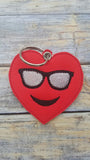 Emoji Heart Sunglasses Key Fob - 2 styles